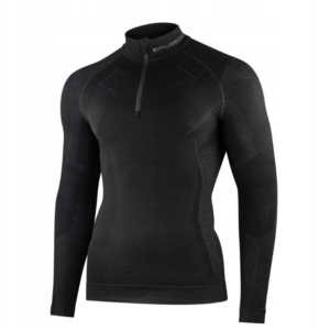 Bluza męska Brubeck EXTREME MERINO Bielizna termoaktywna Wełna Merynosa czarny - obrazek 1