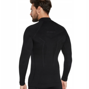 Bluza męska Brubeck EXTREME MERINO Bielizna termoaktywna Wełna Merynosa czarny - obrazek 2