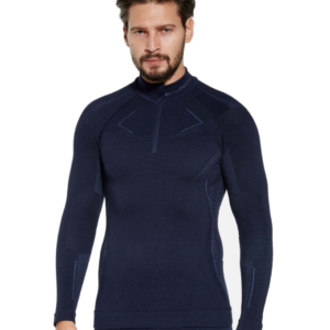 Bielizna termoaktywna z długim rękawem Brubeck Extreme Merino granatowa r. XL - obrazek 3
