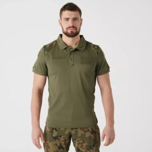 Koszulka wojskowa Polo Olive Green/PL Woodland - obrazek 2