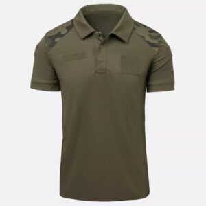 Koszulka wojskowa Polo Olive Green/PL Woodland - obrazek 1